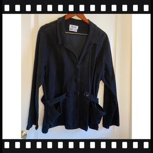 Vintage FLAX Black Jacket & Long Skirt Suit Set Medium (Fits like a Large) Comfy